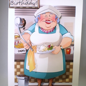 Carte d'anniversaire faite main pour femme, humoristique, à personnaliser