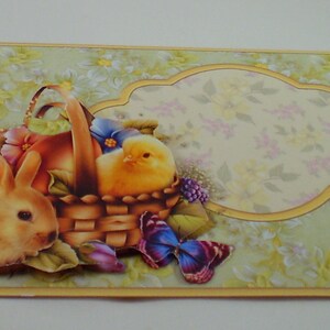 Handmade Money ,Gift Card Wallet For Easter with Bunny, Chick and Easter Egg