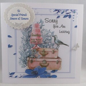 Leaving ,Bon Voyage Greeting Card, decoupage,3d,suitcases
