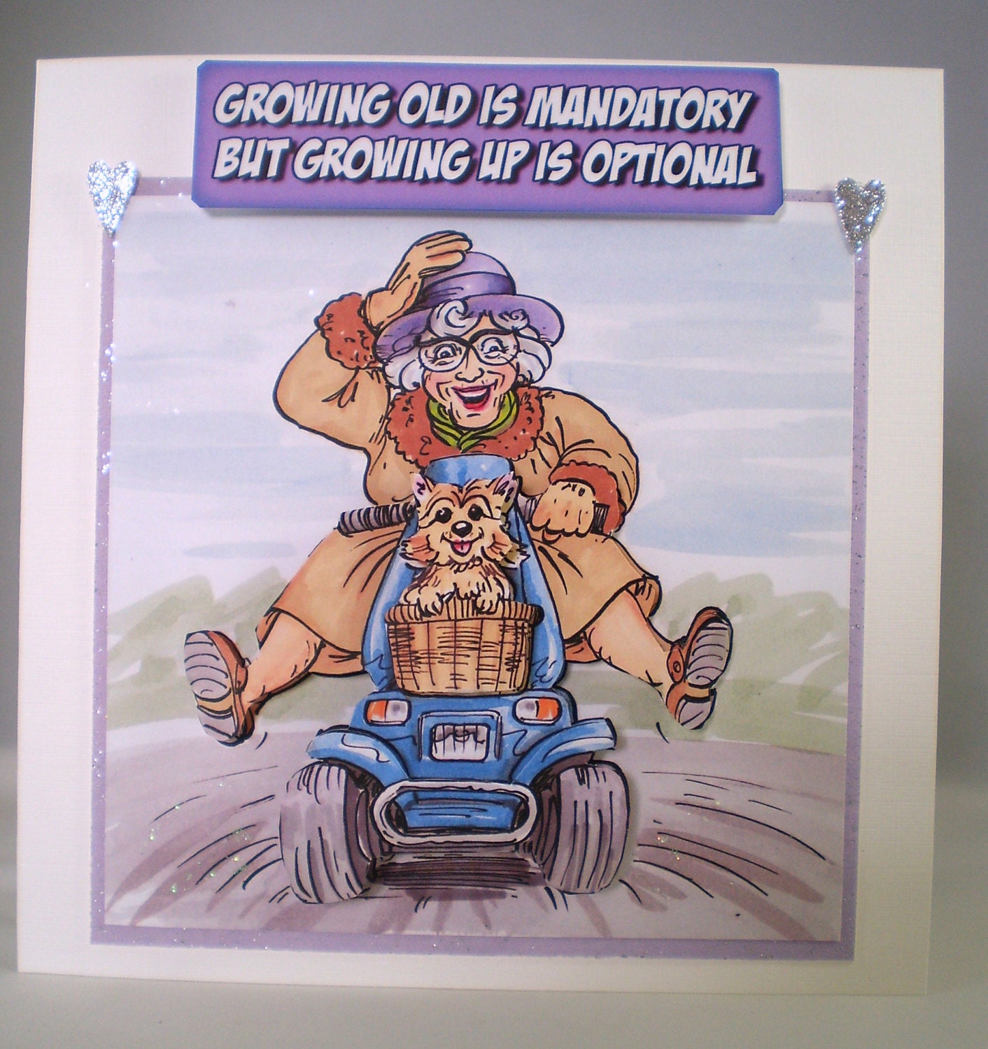 Handmade Humorous Birthday Card,grandma on Mobility Scooter,3d Etsy
