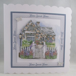 Carte de voeux pour une maison neuve, maison de campagne, faite main, 3D, à personnaliser