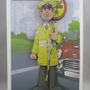 Carte de voeux Lollipop Man, toutes les occasions, personnalisation 3D, retraite, anniversaire, nouvel emploi, bonne chance