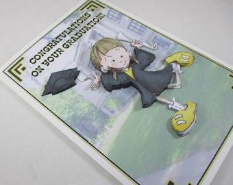 Handmade Female Graduation  Card , 3D,Decoupage, personalise