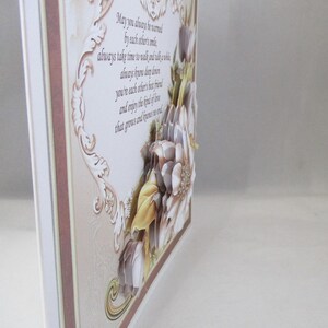 Decoupage,3D Large Golden ,Diamond Wedding Anniversary Card,Flowers, Personalise, Mum and Dad image 4