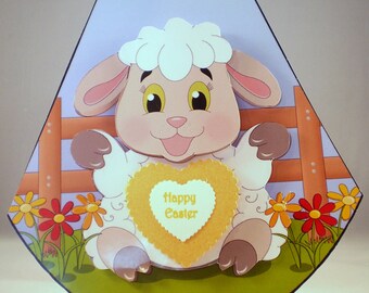 Handmade 3D Easter greeting Card,Cute Lamb