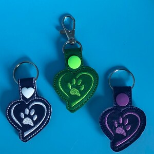 Key Fob - Paw Print Heart