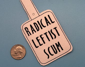 Radical Leftist Scum Keychain - Machine Embroidery Design *pattern only* *digital download*