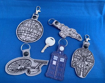 Key Fob - “Space Ships” Collection: Time and Space Travel, Future Space Western, Space Battles, Space Journey