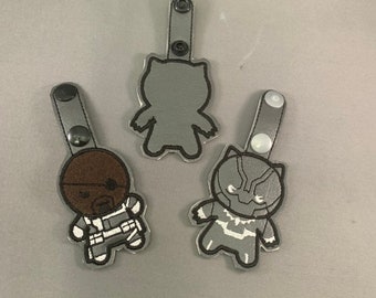 Key Fob - Black Panther / Nick Fury Super-Hero