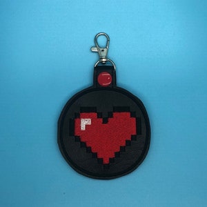 Key Fob - 8 bit Extra Life Heart