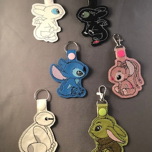 Key Fob - Snoot Boop - Green Baby, Blue Monster, Night Dragon, White Dragon, Fluffy Marshmallow Robot Inspired Keychains