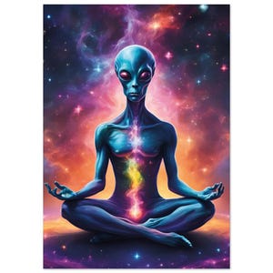 Poster classico in carta semi-lucida "Alien Aligning Chakras"