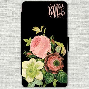 Floral iPhone 11 Wallet Case, iPhone Wallet Case Leather, 11 Pro, 11 Pro Max, X, XS Max, Monogrammed iPhone Case