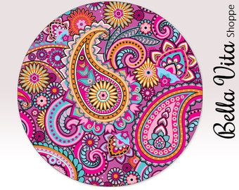 Mouse Pad Pink Paisley, Mouse Mat Pink Paisley, Custom Mouse Pad, Office Mousepad, Round or Rectangle Mouse Pad, Cute Mouse Pad  7091