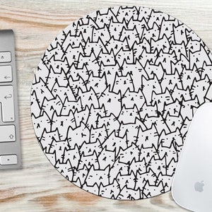 Because Cats Mouse Pad - Round or Rectangle, Office Mousepad, Computer Mousepads, Custom Mousepad, Desk Mouse Pad, Mouse Mat, Art  7006