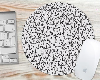 Because Cats Mouse Pad - Round or Rectangle, Office Mousepad, Computer Mousepads, Custom Mousepad, Desk Mouse Pad, Mouse Mat, Art  7006