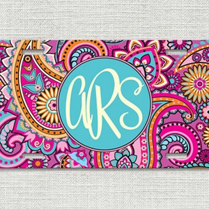 Personalized Monogrammed License Plate Car Tag, Monogram License Plate, Personalized License Plate, Monogram Pretty Pink Paisley 9214