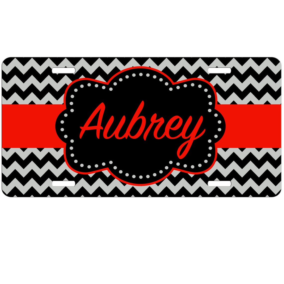 Personalized Car Tag Monogrammed License Plate Chevron With Etsy
