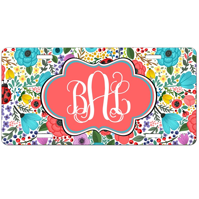 Front License Plate Spring Flowers License Plate Frame Etsy