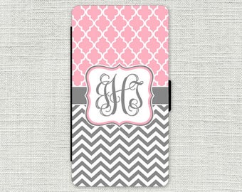 Monogram 11 Wallet Case, iPhone Wallet Case Leather, 11 Pro, 11 Pro Max, X, XS Max, Monogrammed iPhone Case, Lattice Pink I6W