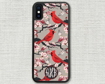 Floral Cardinals iPhone Case for X, 8, 8 Plus, 7, 7 Plus, 6 6S, 6 6S Plus, 5 5S, 5C, SE 1347