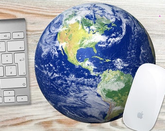 Mouse Pad, World, Earth, Globe Mousepad Round, Rectangle Custom Mouse Pad  7084