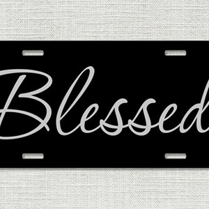Blessed Car Tag Glitter Like Front License Plate Christian Etsy
