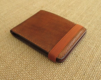 Minimalist Wallet Etsy - leather minimalist wallet handmade bi fold wallet thin cardholder slim men wallet with elastic band