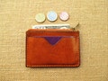 Leather credit card holder and coin purse, minimalist wallet, thin wallet, slim wallet, handmade zippered pouch product logo