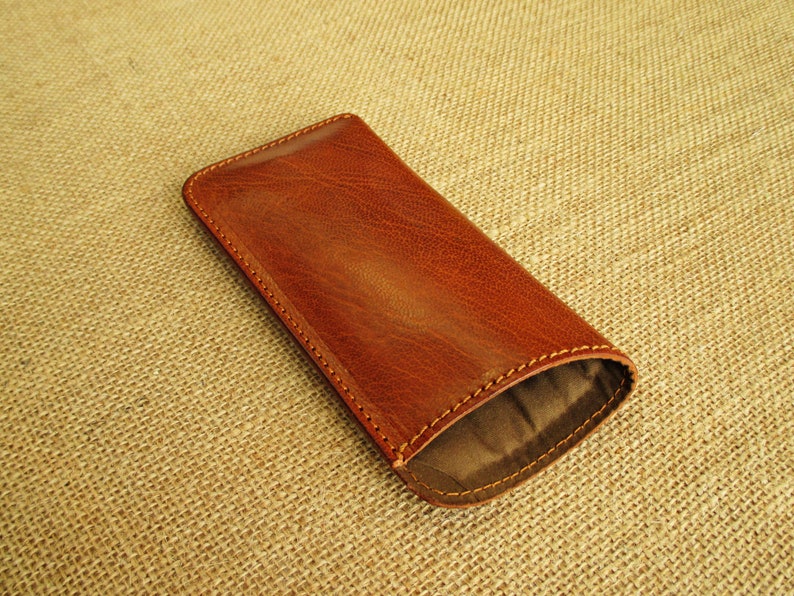 Leather glasses case, sunglass and reading glasses case, eyewear sleeve, handmade cover zdjęcie 3