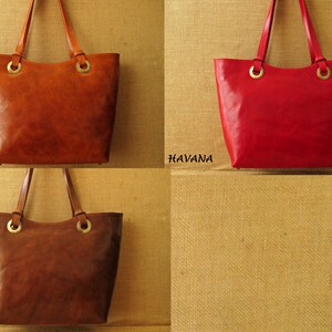 leather Tote bag, zippered carry all, large shoulder bag, handmade women bag, shopper bag image 7