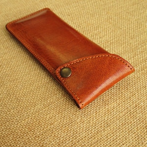 Leather glasses case, sunglass and reading glasses sleeve, eyewear holder, handmade cover image 5