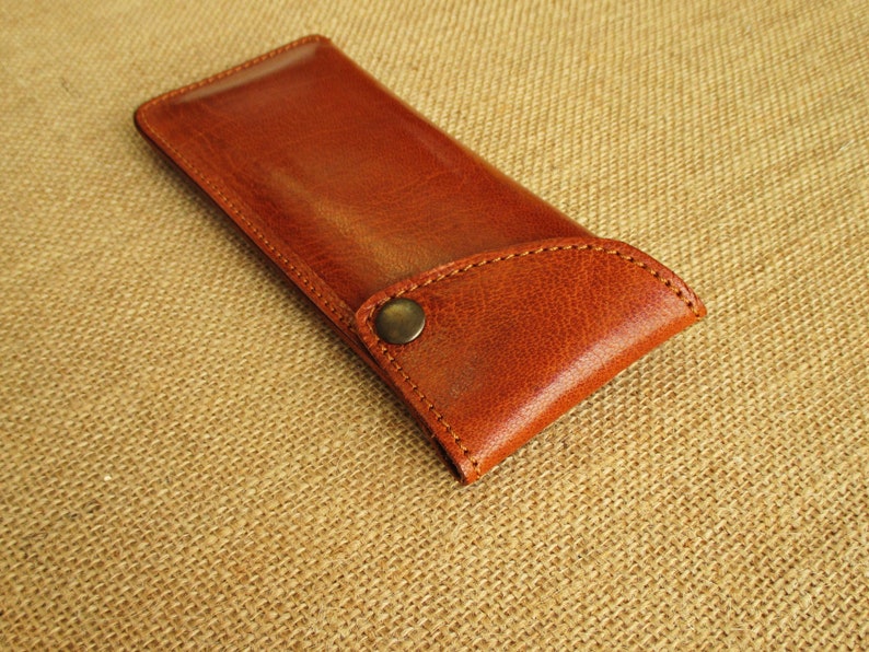 Leather glasses case, sunglass and reading glasses sleeve, eyewear holder, handmade cover image 5