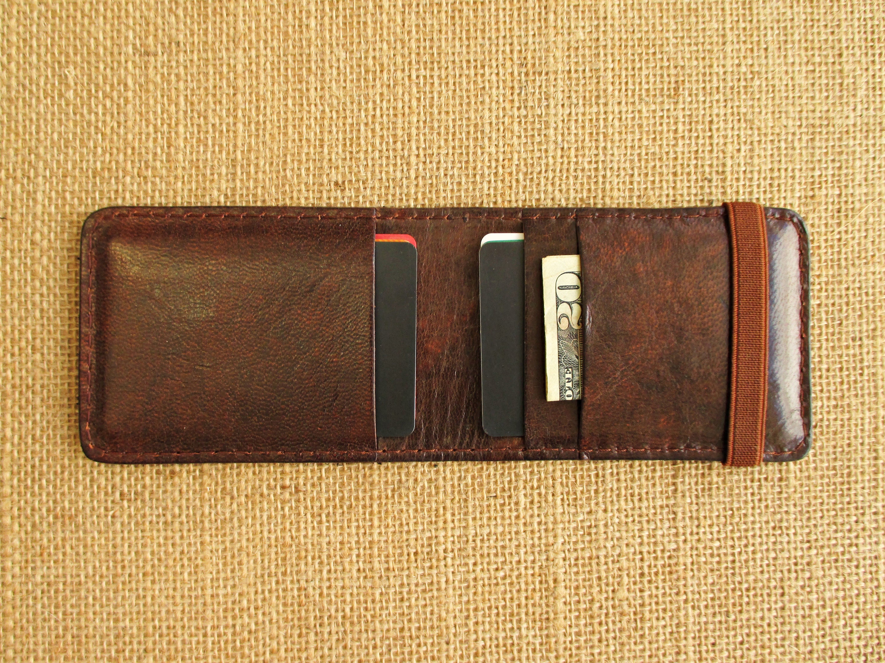 Leather Credit Card Holder Handmade Minimalist Wallet Thin 