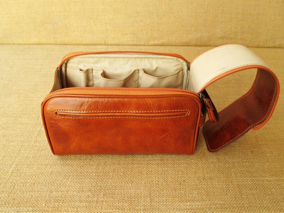 Handmade Leather Monogram Toiletry 26 Pouch