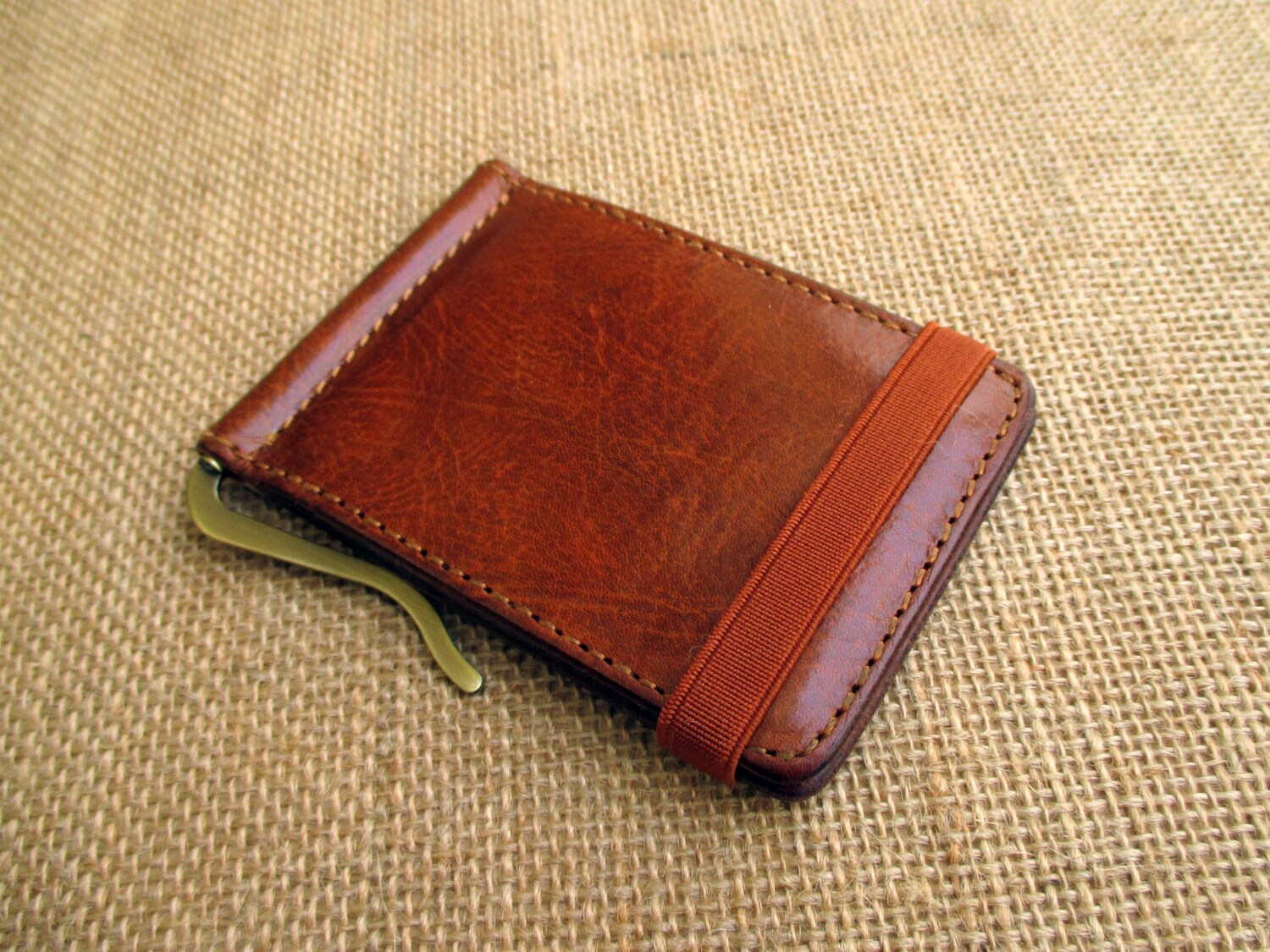 Dark blue men's handmade leather wallet by Luniko. SeaSide Series