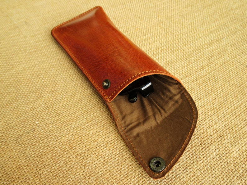 Leather glasses case, sunglass and reading glasses sleeve, eyewear holder, handmade cover image 3