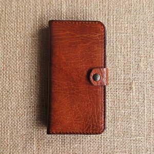 Custodia e portafoglio in pelle per iPhone X, iPhone XS, iPhone 8, iPhone 7, iPhone 8+, iPhone 7+, custodia fatta a mano, cover, ecologica