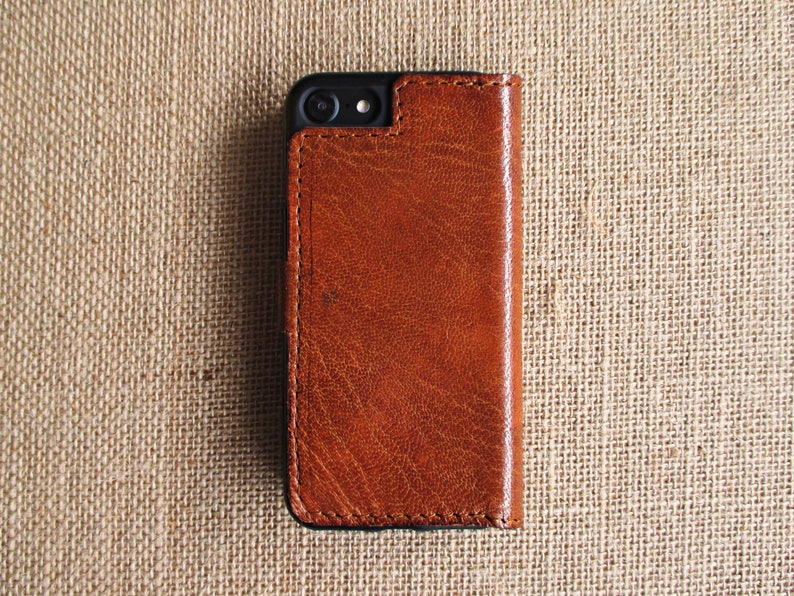 Cuero iPhone X, iPhone XS, iPhone 8, iPhone 7, iPhone 8, funda y billetera iPhone 7, funda hecha a mano, funda, ecológica imagen 2