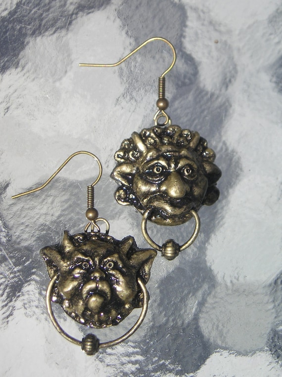 Labyrinth Fan Made Door Knocker Earrings Etsy