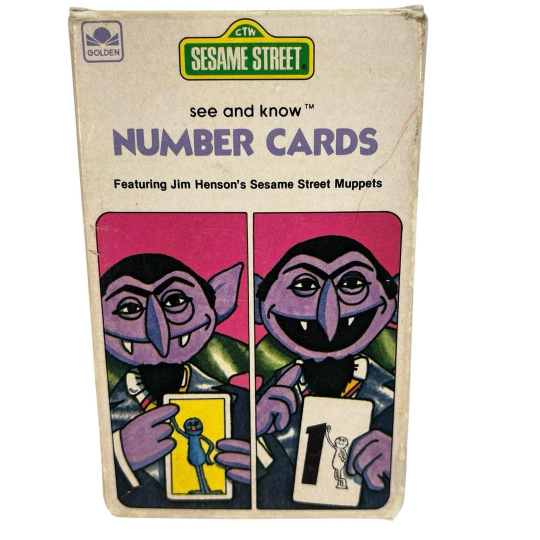 Muppet Number 0 Vintage 1978 Sesame Street Jim Henson's Muppets Whitman Number Cards ...