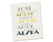 Love in Swedish Art Print - nursery decor, educational wall art, modern nursery art, Sweden, kids room, typography print, bilingual