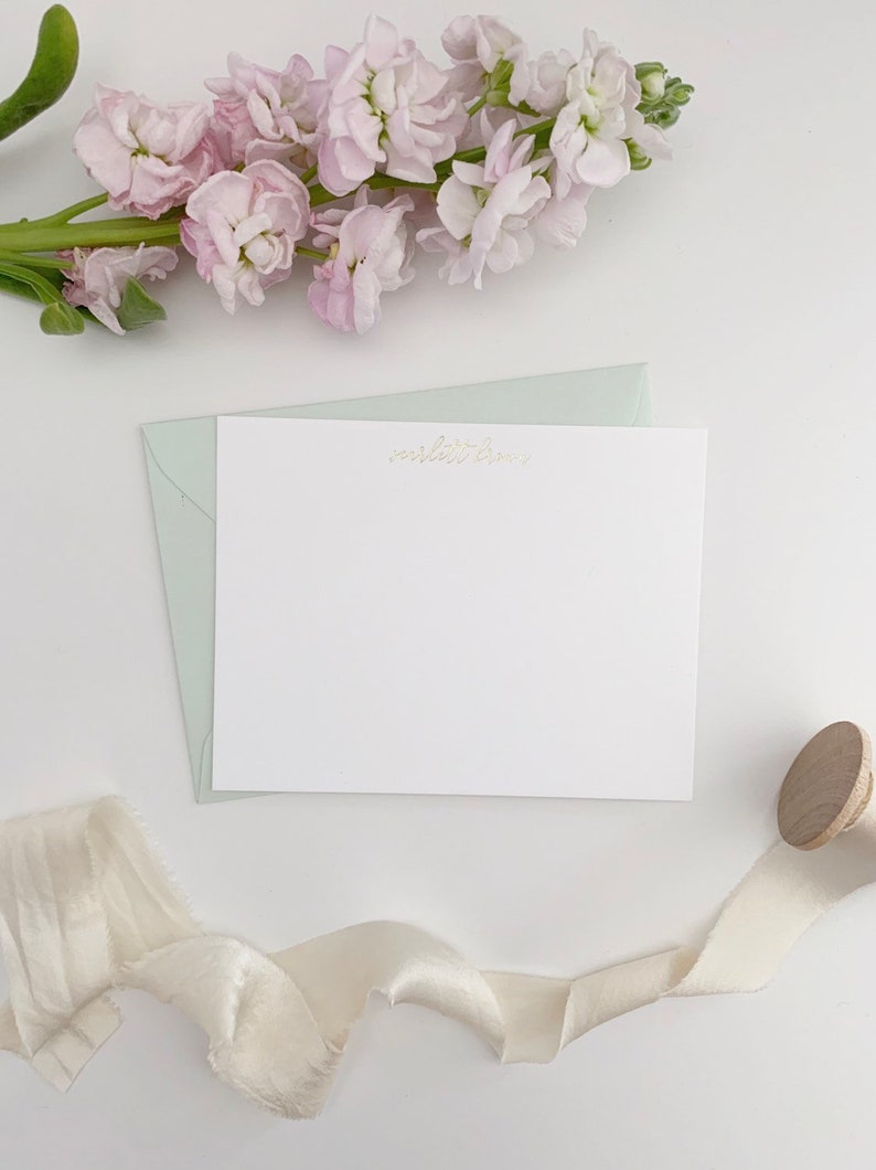 Gold Foil Stationery Personalized Notecards Custom Thank You Cards Gold Wedding Notecards