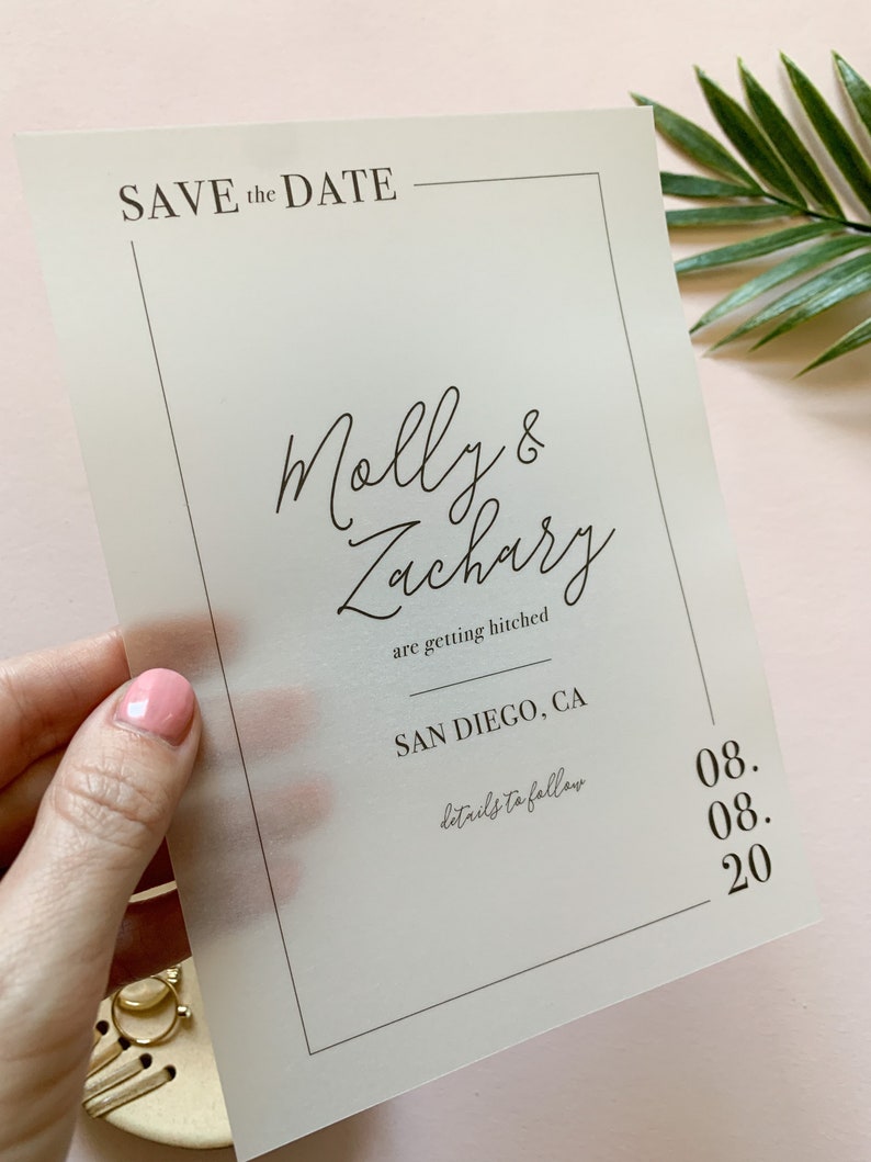 Diy Save The Dates Vellum Vellum Save the Dates Save the Date Calendar Cards White They