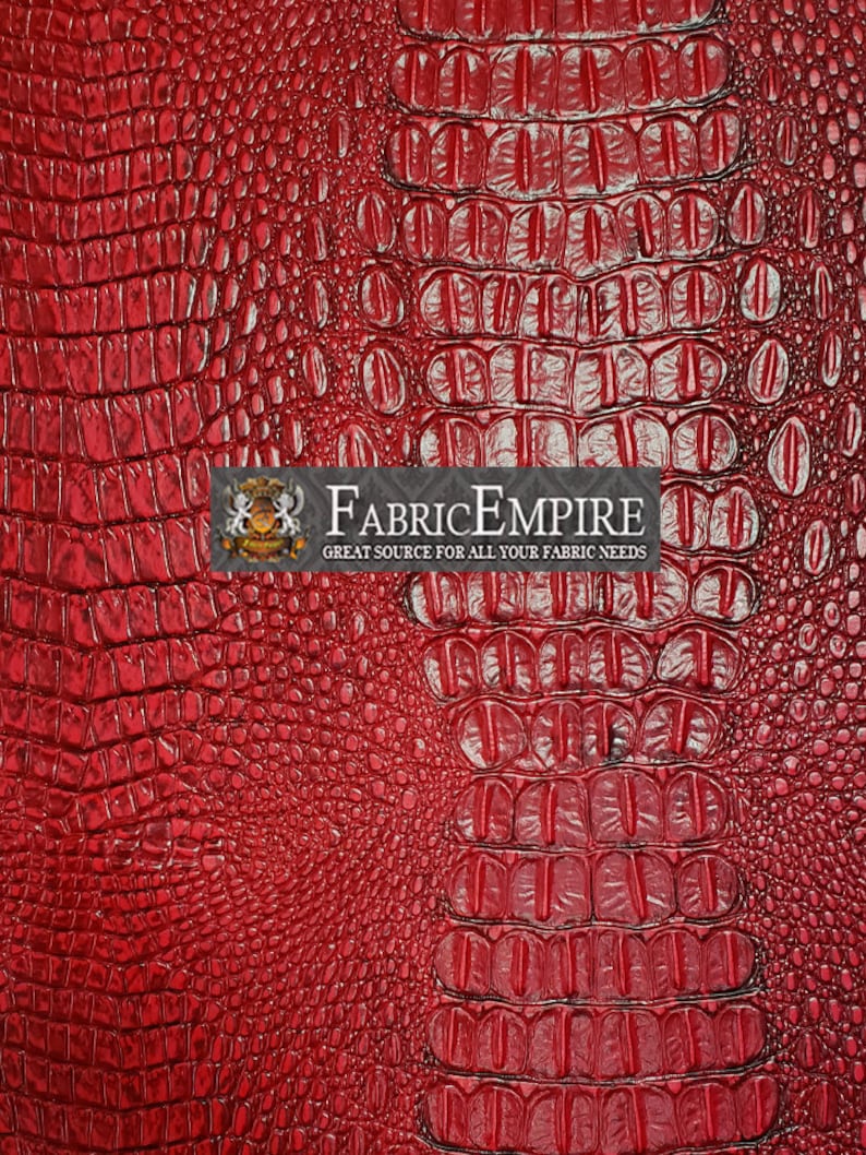 Vinyl Alligator Fake Leather Upholstery Fabric 54 Wide Sold by The Yard Black