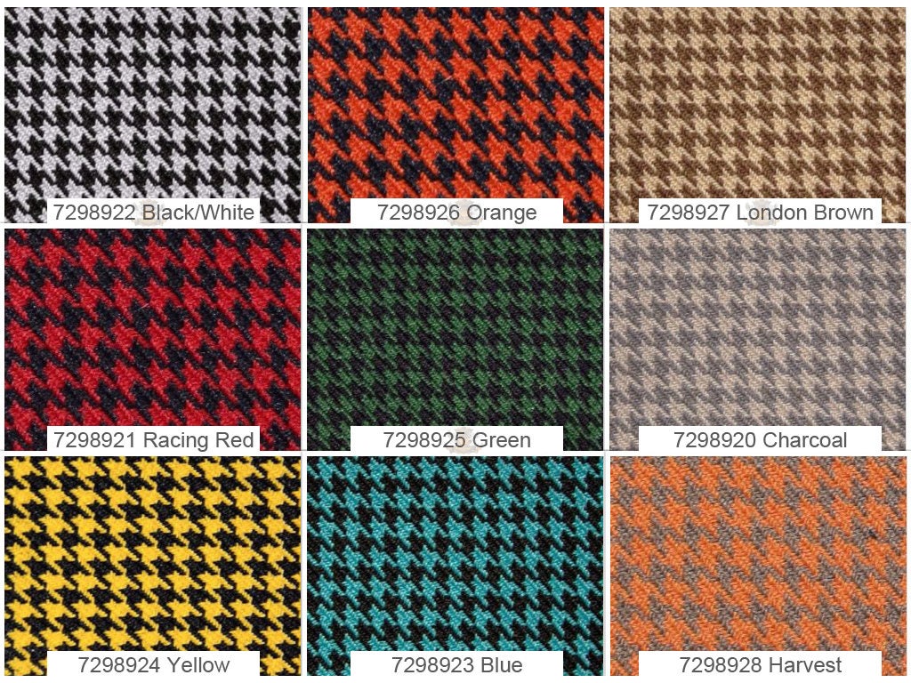 Pied de poule automobile rétro pavillon général sellerie tissu | Etsy