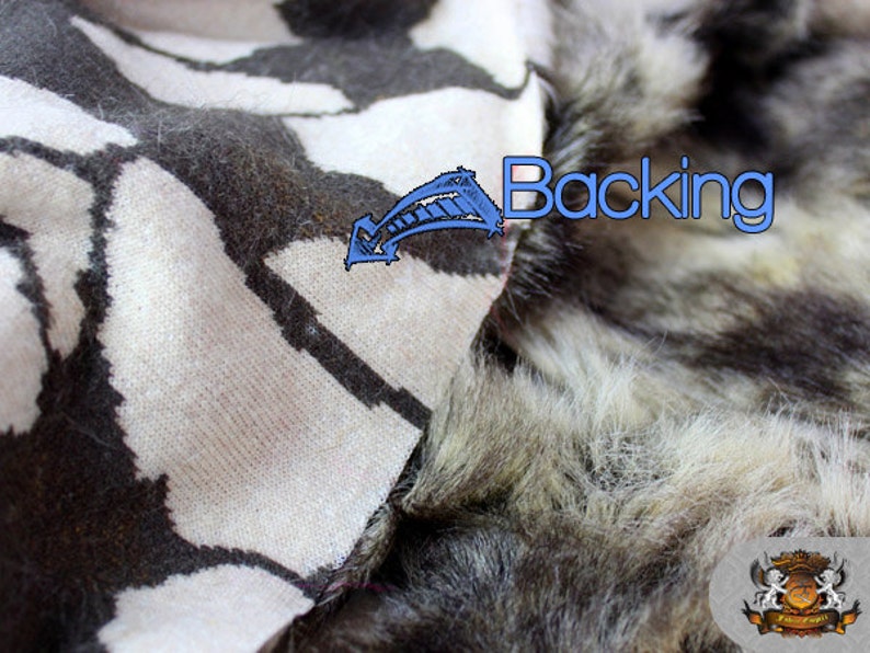 Faux Fur Long Pile Wild Rabbit Black Ivory Fabric 60 Wide Sold by the Yard