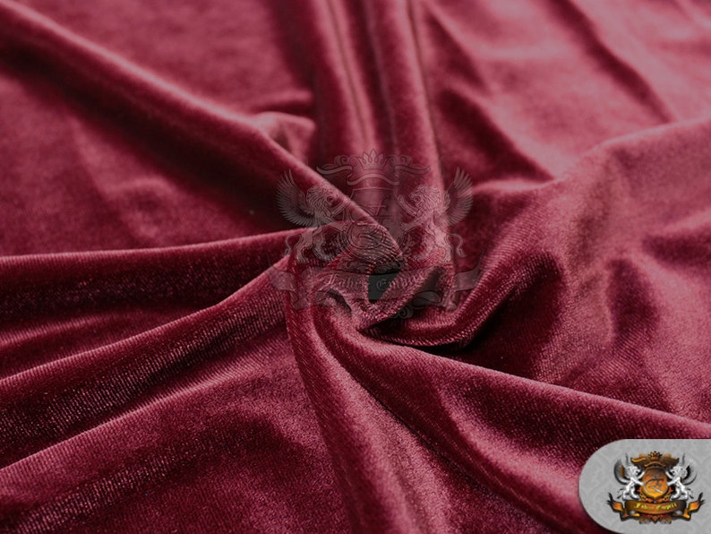 Stretch Velvet Fabric 16 WINE 58 Wide Sold by the yard