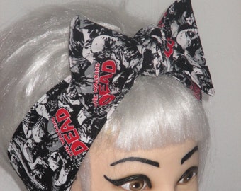 The Walking Dead Head scarf BOW Headband Zombies hair wrap horror