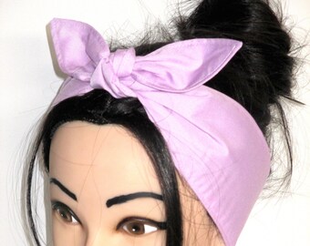 mauve Rockabilly Kopf wickeln Schal LILAC schlichtstoff Stirnband Pinup Vintage Retro Style 50er Jahre Rockabilly hell lila
